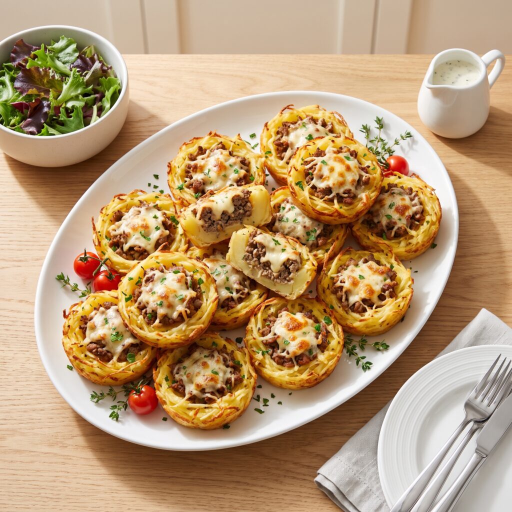 Potato Nests with Meat Recipe