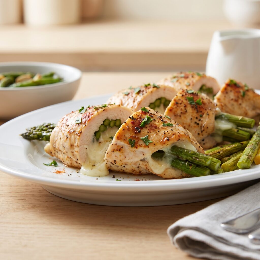 Asparagus Mozzarella Stuffed Chicken