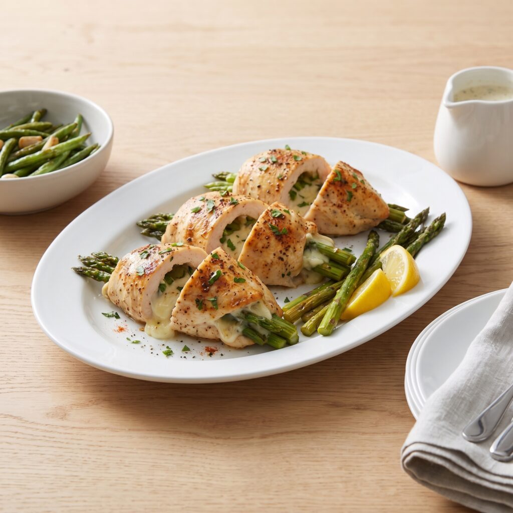Asparagus Mozzarella Stuffed Chicken