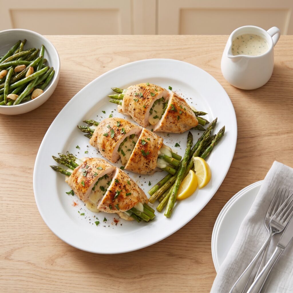 Asparagus Mozzarella Stuffed Chicken